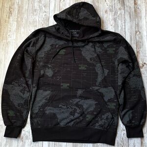 ALF Black World Map Men's Hoodie